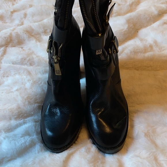 COACH LIANNE LEATHER PLATFORM STRAP LOW CALF BOOTS - Picture 3 of 14